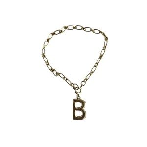 Gold Initial 'B' Charm Bracelet